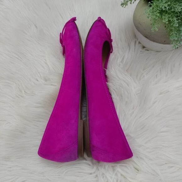 Banana Republic Pointed Toe Robin Ballet Flat suede fuchsia pink sz 6 - Picture 5 of 7